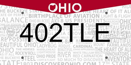 402TLE Ohio License Plate