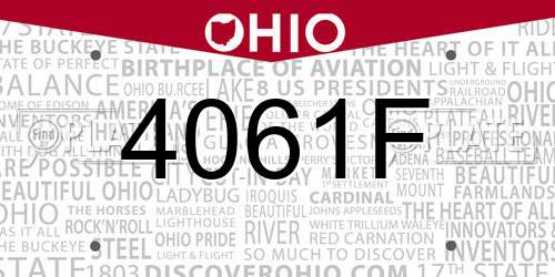 4061F Ohio License Plate