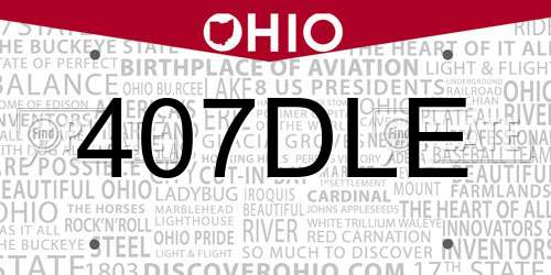 407DLE Ohio License Plate