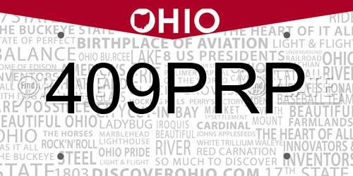 409PRP Ohio License Plate