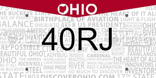 40RJ Ohio License Plate