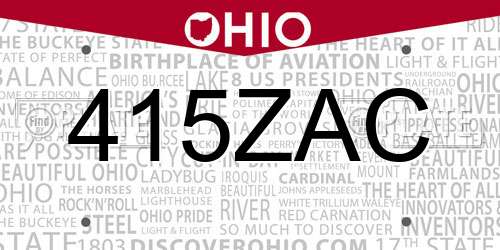 415ZAC Ohio License Plate