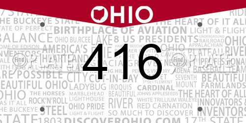 416 Ohio License Plate