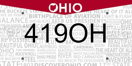 419OH Ohio License Plate