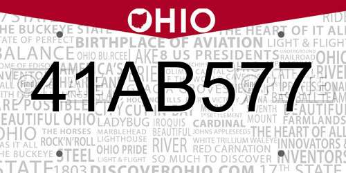 41AB577 Ohio License Plate