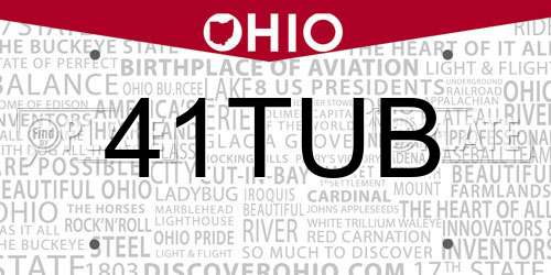 41TUB Ohio License Plate
