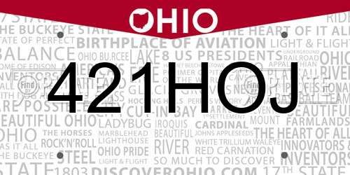 421HOJ Ohio License Plate
