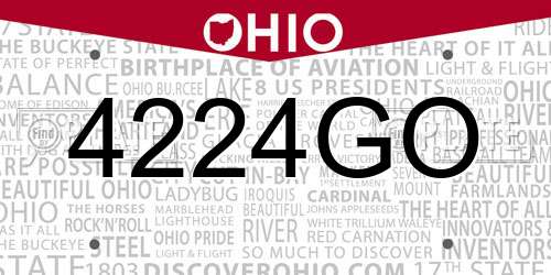 4224GO Ohio License Plate