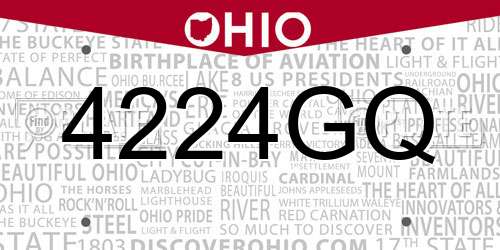 4224GQ Ohio License Plate