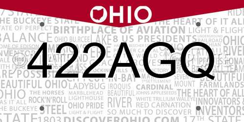 422AGQ Ohio License Plate