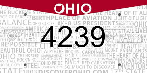 4239 Ohio License Plate