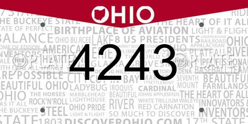4243 Ohio License Plate