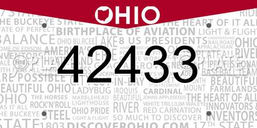 42433 Ohio License Plate