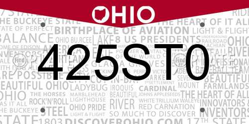 425ST0 Ohio License Plate