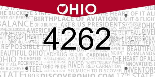 4262 Ohio License Plate