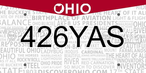 426YAS Ohio License Plate