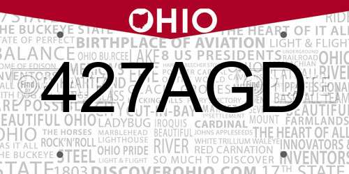 427AGD Ohio License Plate