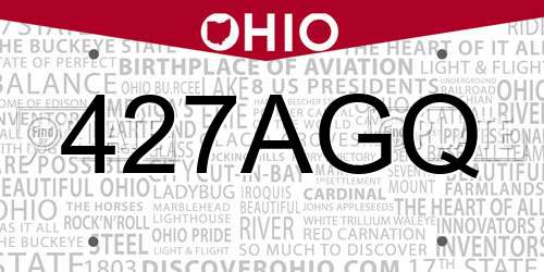 427AGQ Ohio License Plate