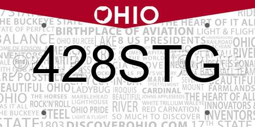 428STG Ohio License Plate