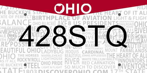 428STQ Ohio License Plate