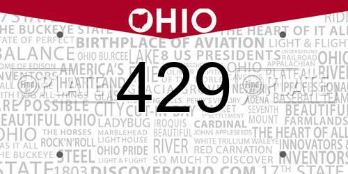 429 Ohio License Plate