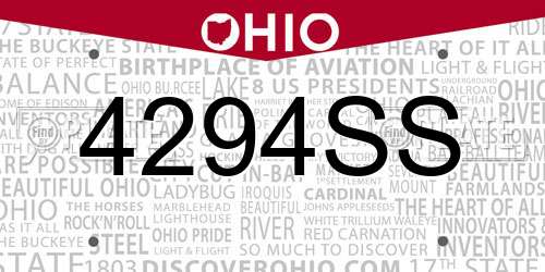 4294SS Ohio License Plate