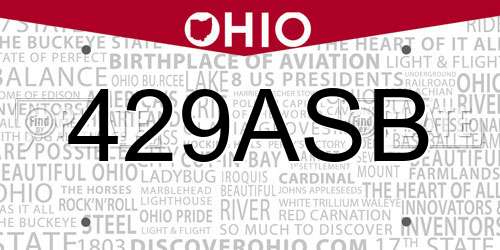 429ASB Ohio License Plate