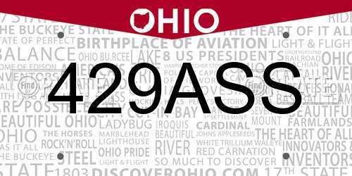 429ASS Ohio License Plate
