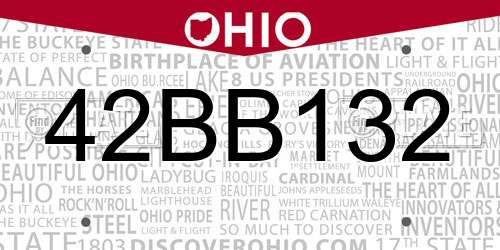 42BB132 Ohio License Plate