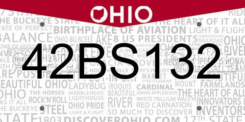42BS132 Ohio License Plate