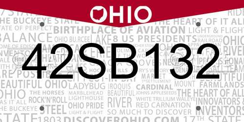 42SB132 Ohio License Plate