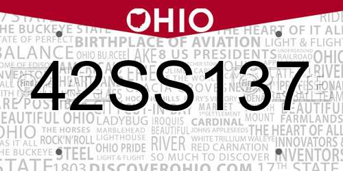 42SS137 Ohio License Plate