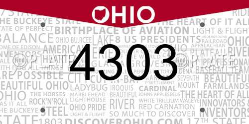 4303 Ohio License Plate