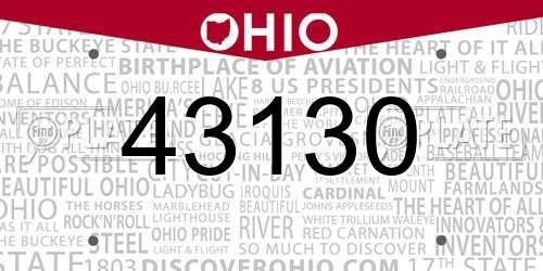 43130 Ohio License Plate