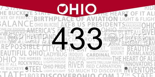 433 Ohio License Plate