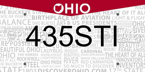 435STI Ohio License Plate
