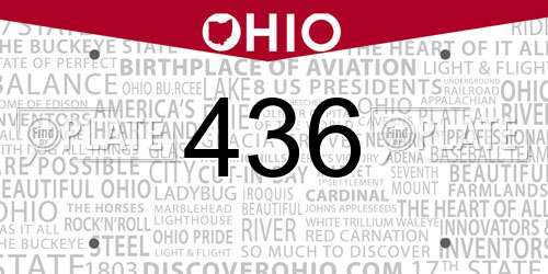 436 Ohio License Plate