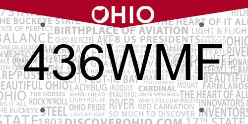 436WMF Ohio License Plate