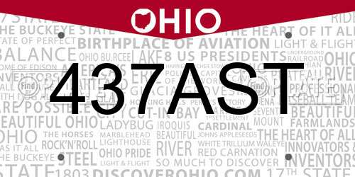 437AST Ohio License Plate