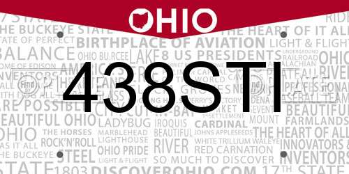 438STI Ohio License Plate