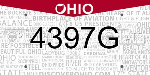 4397G Ohio License Plate