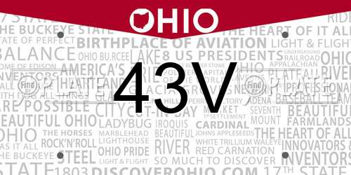 43V Ohio License Plate