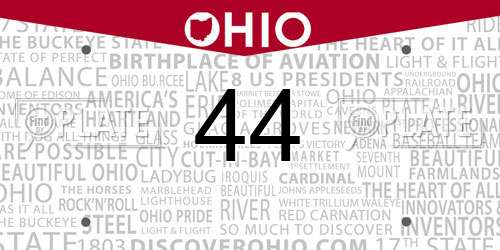 44 Ohio License Plate