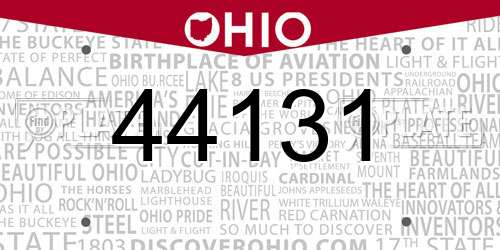 44131 Ohio License Plate