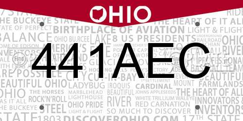 441AEC Ohio License Plate