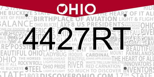 4427RT Ohio License Plate