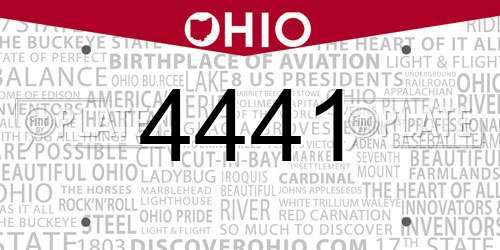 4441 Ohio License Plate