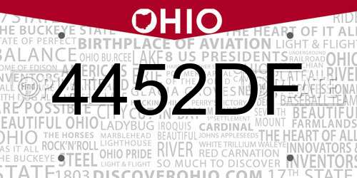 4452DF Ohio License Plate