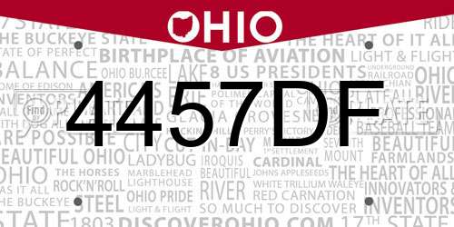 4457DF Ohio License Plate