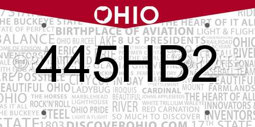 445HB2 Ohio License Plate
